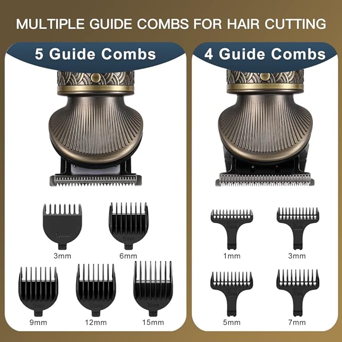 Scttomon Beard Trimmer Kit Professional Hair Clipper Zero Gapped T-Blade Electric Shaver Razor Nose Body Trimmer for Men Cordless Grooming Kit 7 in 1