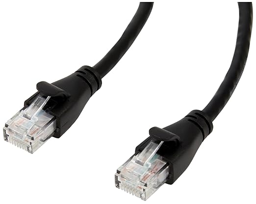 Amazon Basics RJ45 Cat 6 Ethernet Patch Cable, 1Gpbs Transfer Speed, Gold-Plated Connectors, 5 Foot - 10-Pack, Black