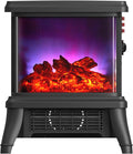 18 inch Panoramic Window with 1500W/1650W Electric Wood Fireplace Flame Effect, 4-in-1 Independent Indoor Space Heater. Full arc 3D Panoramic Flame Effect with 3S Fast Heating