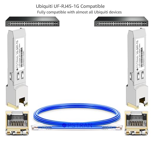 OPSTRAN 1000BASE-T SFP RJ45 Copper Transceiver Module Compatible with Ubiquiti Unifi UF-RJ45-1G 100m Cat5e/6