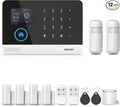 PGST 12 PCS Home Security Systems with LCD Touch Screen,Wireless GSM 4G Burglar Door Open Alarm Systems,120dB Loud Siren,Phone App Control for Villa,Apartment,Home Pets,Kids Safety