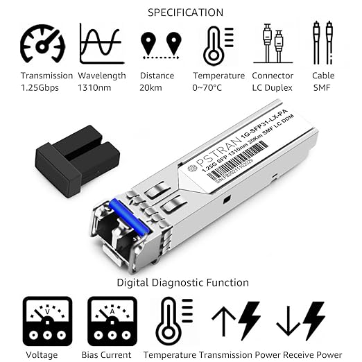 OPSTRAN 1000BASE-LX/LH SFP Optical Transceiver Module Compatible with Palo Alto Networks PAN-SFP-LX/LH 1310nm 20km DDM Duplex LC SMF