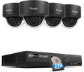 PANOOB 4K 8 Channel 8MP PoE Security System, 4PCS 8MP Outdoor Dome Cameras, Human Detection, 24/7 Audio Recording for Home Business,8Ch NVR w/ 2TB HDD Balck PD54B0408-8M-1