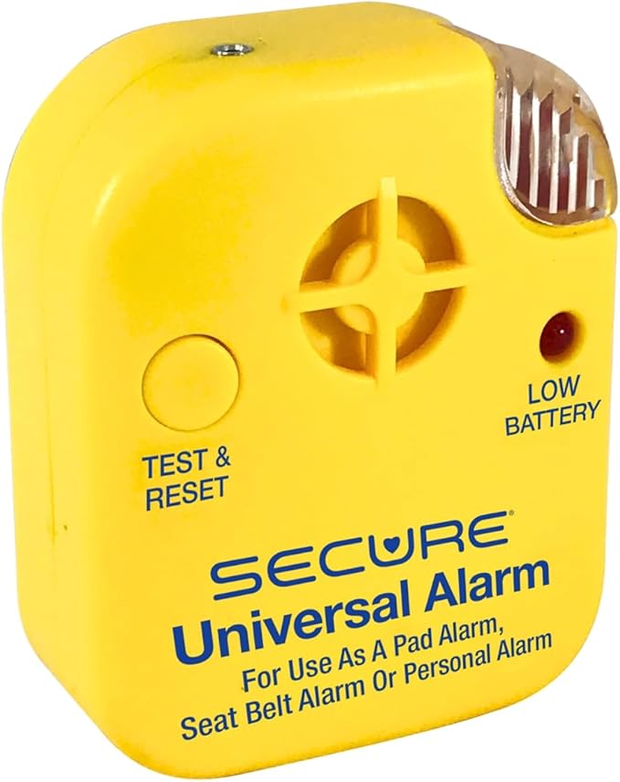 Secure Bed Alarm for Elderly Adults - 12" x 30" Pressure Sensor Pad, 80 dB Caregiver Alert with Holder, 9V Battery - Fall Prevention, Dementia Patient Monitoring, Motion Sensor for Seniors