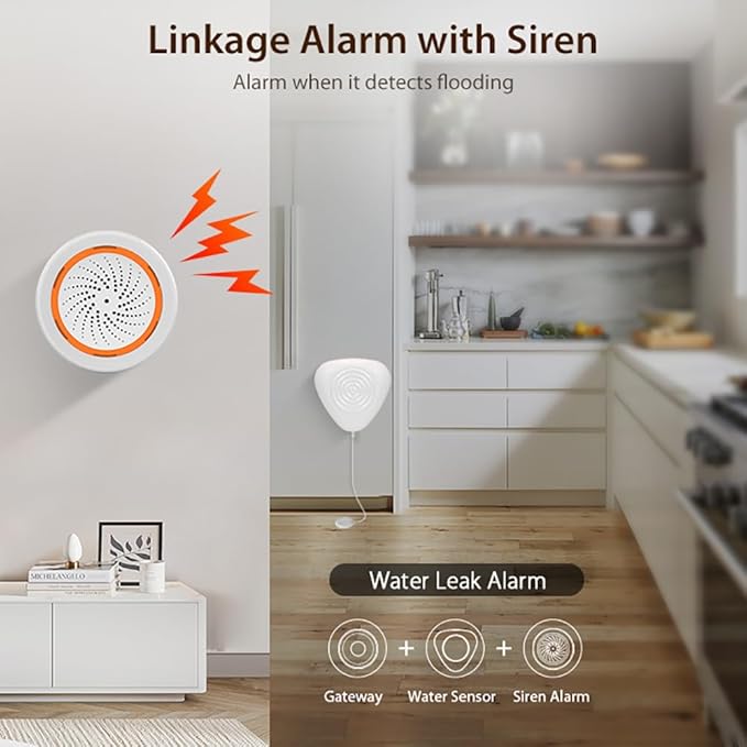 NEO Zigbee Water Sensor, Smart Water Leak Detector for Home, Requires Zigbee Hub, Compatible with SmartThings and Home Assistant (ZHA & Z2M) (2 Pack, Piece, 2)