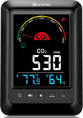 KETOTEK CO2 Monitor Indoor Air Quality Meter with CO2 Alarm, Temperature, Humidity Display, Portable Carbon Dioxide Detector for Home, Car, Office or School