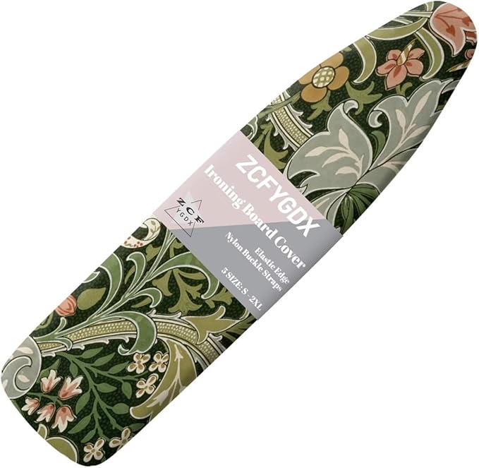 ZXFYGDX Cover for Ironing Board, William Morris Prints Table Top Ironing Board Cover with Nylon Buckle Straps and Elastic Edges Easy to Install, Standard Size Suitable for 14x45 Inch Ironing Board S