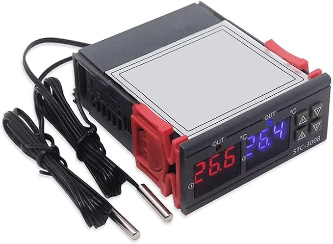 Oumefar Digital Display Intelligent Temperature Controller Dual Control for Precise Temperature Control in Home BrewingFermentation Operations (110-220V)
