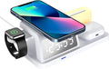 FJHBL Multi-Functional Wireless Charger with Clock -HT309(White), Alarm, Color-Switchable Night Light, 15W Wireless Charging, Compatible with Almost All Qi-Enabled Phones, Watches, and Earbuds.