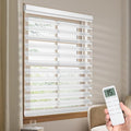 Tokblind Motorized Sheer Shade with Remote Control, Light Filtering Electric Roller Blinds Compatible with Alexa via Hub, Rechargeable Smart Window Shade Custom Size (Light Filtering White)