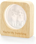 Yijhpbc Custom 3D Crystal Photo Night Light Personalized Photo Crystal Ball Engraved Picture Lamp with Wood Base Memorial Gift for Pets Family Couple Birthday Valentine's Day (Style 4)