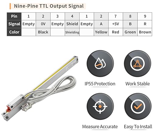 Mill DRO Kit 12 x 30 x 16 inch Linear Scale Linear Encolde 3 Axis Digital Readout 320mm+770mm+420mm Travel Length for 9X42 Table Bridgeport Machine Tools