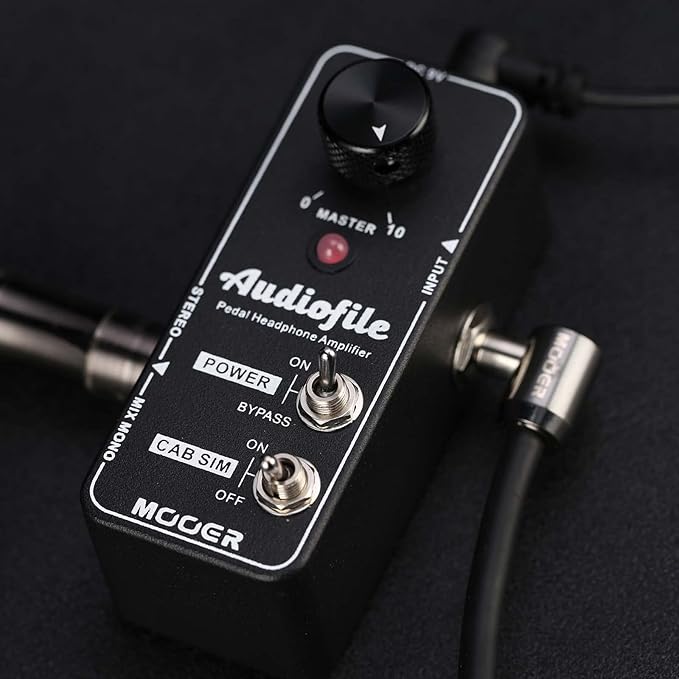 MOOER Micro Guitar Pedal Audiofile Headphone Amp Analog, Access to Effects Circuits, Buffer/Clean Boost for Electric Guitar/Bass