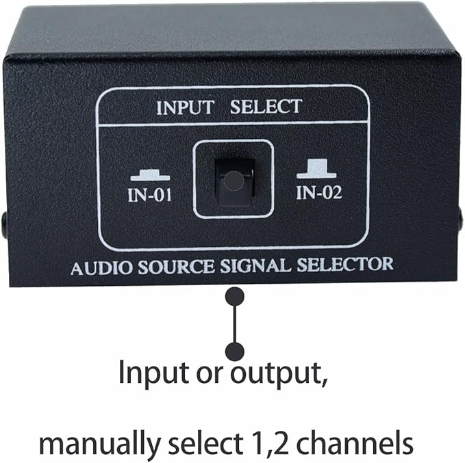 1/8" 1 in 2 Out or 2 in 1 Out Audio selector 3.5 mm TRS Stereo Channel 2 Splitter switcher Box Switching No External Power No Noise