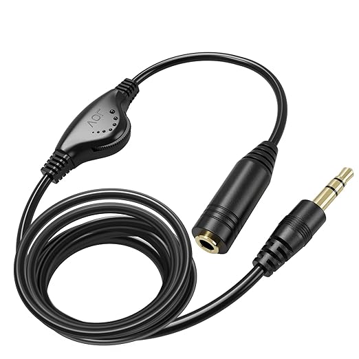 PChero 6.6 FT Extension Cable with Volume Control, 3.5mm Male to 3.5mm Female Audio Jack Extender Aux Extension Adapter Cord for Phone, Tablets, MP3 Players & More