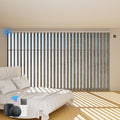 Blindify Motorized Vertical Blinds Compatible with Alexa Google Home, Blackout Sliding Door Shades Smart Vertical Blinds Remote Control Customize, Dark Grey