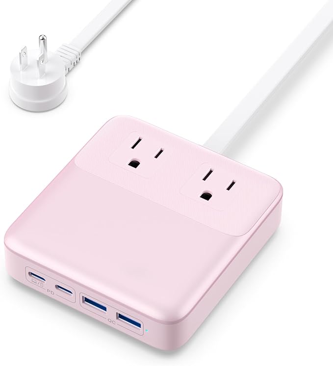135W Charging Station USB C Power Strip,6-in-1 GaN USB C Charger Block with Plug &5ft Cord,2 AC,2 USB-A,2 USB-C,PD 65W Laptop Charger for MacBook,iPhone 16/15/14,Desktop Fast Charging for Home,Office