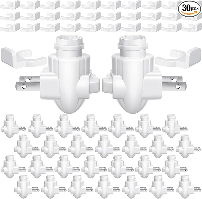 Tuanse 30 Sets Plug in Night Light Module Night Light Base with Shade Mounting Clip Plastic Lights Rotating Base for Making Your Own Decorative (White)