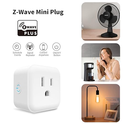 Minoston Smart Plug, Mini Plug-in Z-Wave 800 Series Socket with Built-in Repeater/RangeExtender, Z-Wave Hub Required, Compatible with SmartThings, Wink, Alexa, Google Assistant,FCC Listed, MP21Z