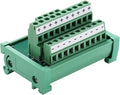 ANMBEST 2 in 10 Out Terminal Blocks Module, 25A DIN Rail and Panel Mounting Power Distribution Breakout Board for PLC Servo Power Amplifier