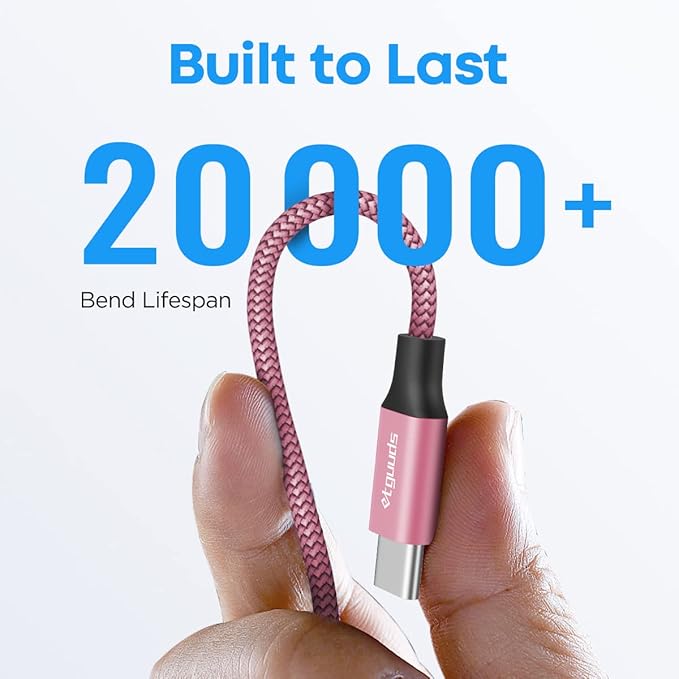 etguuds USB A to USB C Cable 4ft, 2-Pack, 3A Fast Charging Type C Charger Cord for iPhone 17 16 15 Pro Max 16e 17 Air, Samsung Galaxy S25 S24 S23 S22 S21 S20 A17 A16 A56 A55 Flip Fold, Pink