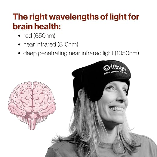 Fringe Red Light Therapy Wrap for Head & Hair, Both Red Light 660nm and Infrared Light 850nm, 360 LED Lights, Sports Recovery