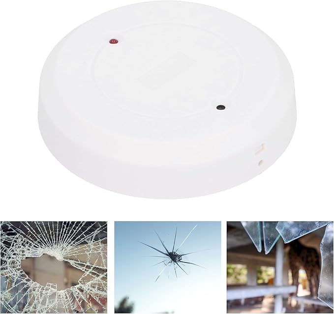 Wired Glass Break Detector Door Window Glass Break Detector Round Break in Sensor Tamper Alarm Ceiling or Wall Mount