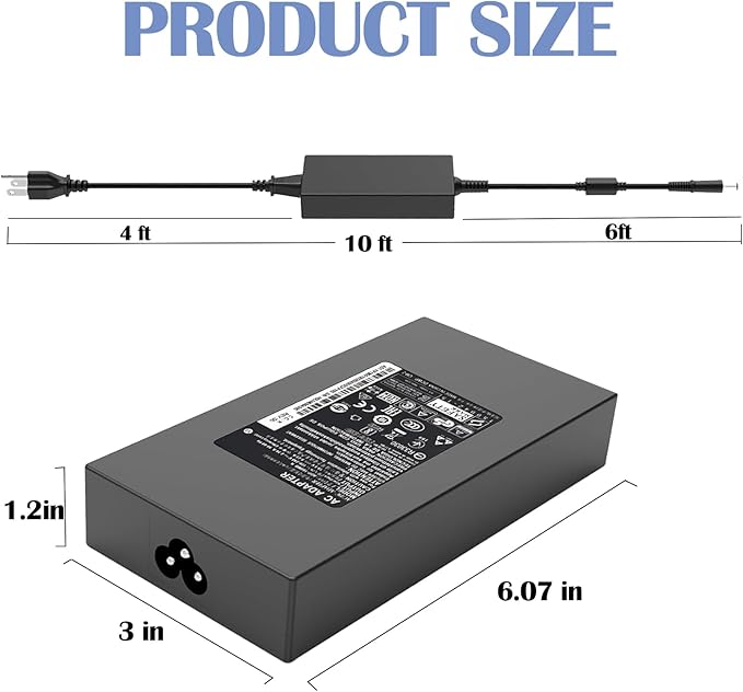 180W 130W AC Charger Adapter Fit for Dell Dock WD19S WD19 WD22TB4 K20A K20A001, TB16 D6000 D6000S Docking Station Business Monitor WD15 K17A001 WD19TBS WD19TB Docking Station Power Supply Cord