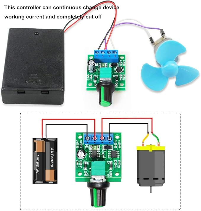 Gebildet 4pcs PWM Low Voltage Motor Speed Controller DC 1.8V/3V/5V/6V/12V 2A 1803BK 1803B Adjustable Driver Switch with Speed Control Knob