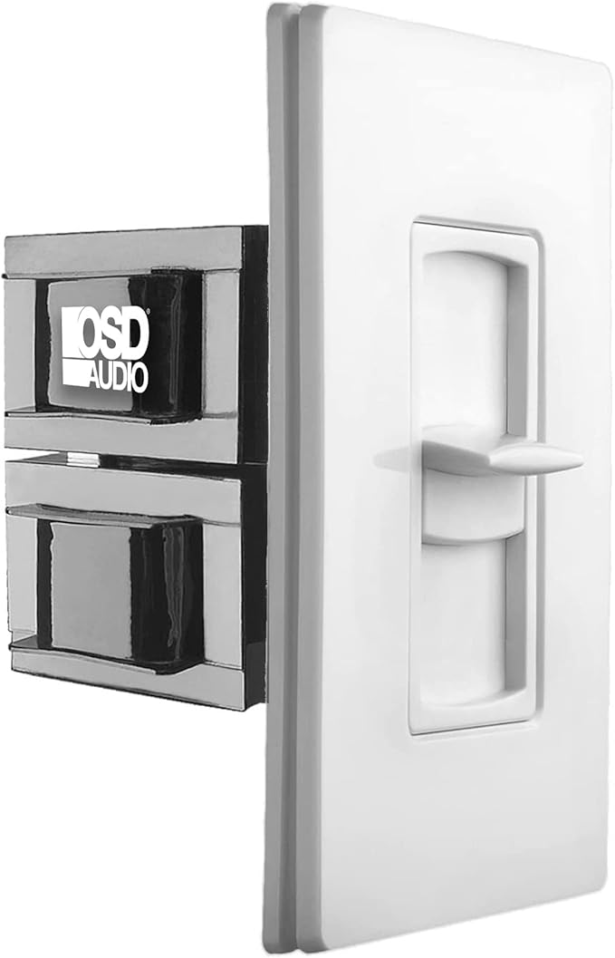 OSD Audio 300W Sleek, Modern, Minimalist Design in Wall Volume Control, Slider White Impedance Matching SLS300
