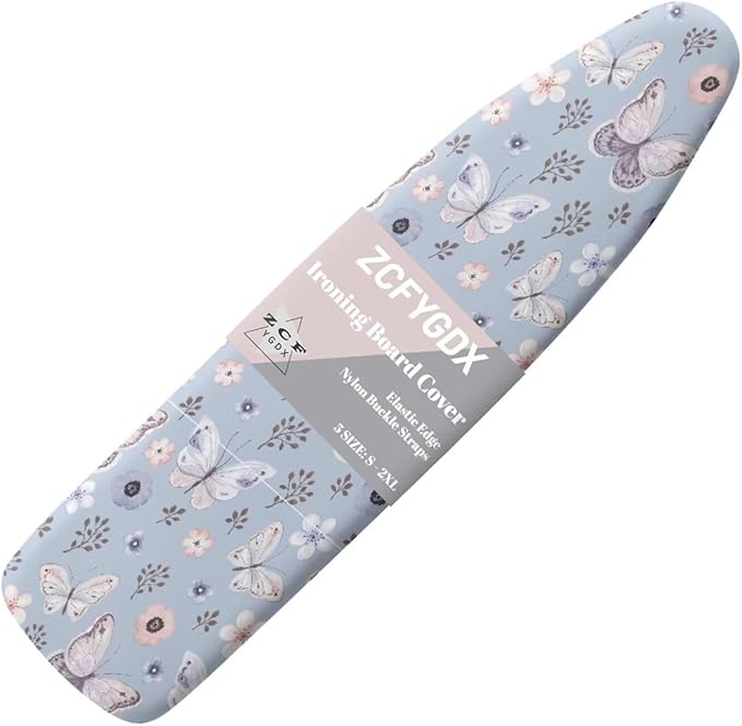 ZCFYGDX Butterfly Cherry Blossom Print Ironing Board Cover Decor - 15 x 48 inch Elastic Edge 3 Bottom Nylon Buckle Straps, Stain Resistant & Resistant Scorch, Easy Installation Cover