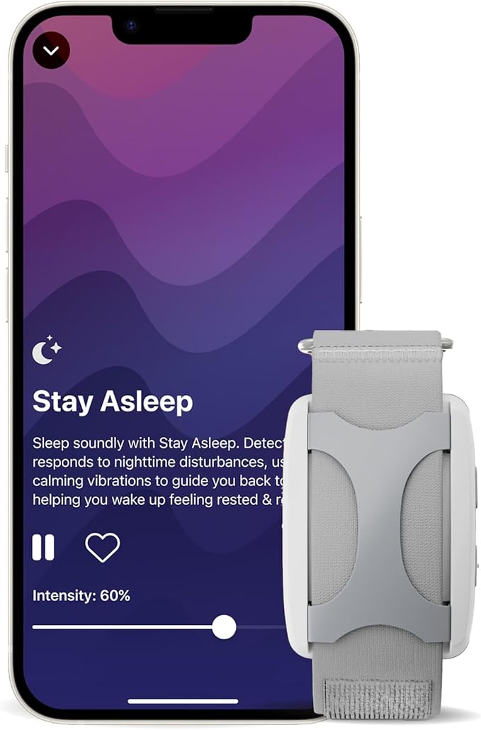Apollo Neuro Wearable & 12-Month SmartVibes AI Membership – Sleep Aid & Stress Relief Device | Fall Asleep Faster, Sleep Longer & Deeper | Boost Focus, Relaxation & Calm (Glacier)