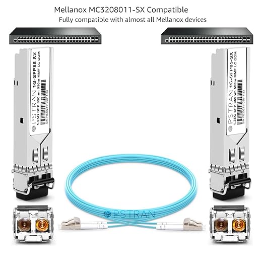 OPSTRAN 1000BASE-SX SFP Optical Transceiver Module Compatible with Mellanox MC3208011-SX 850nm 550m DDM Duplex LC MMF