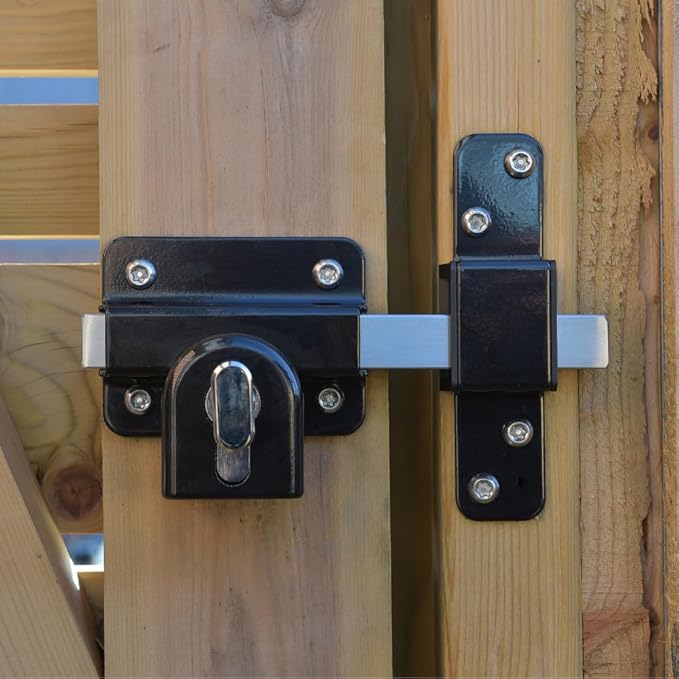 GateMate Long Throw Gate Lock, Euro Profile Gate Lock for Sheds, Gates & Garage Doors, Keyed Outside & Inside Thumb Turn, 316 Stainless Steel, for Wooden Gates & Doors Up to 2” (50mm), 5 Keys