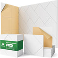 Topnaca Decorative Acoustic Soundproof Walls Panels for Room, 12 Pack White Self Adhesive Sound Absorbing and Noise Reducing Tiles for Studio, Bedroom, Home Office, Ceiling, Pared, 12"x12"x0.4"