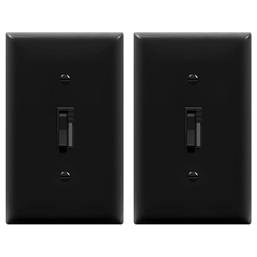 TG Digital Toggle Dimmer Light Switch for Dimmable LED, CFL and Incandescent Light Bulbs, Single Pole/ 3-Way, Wall Plate Included, UL Listed, 2 Pack, Black