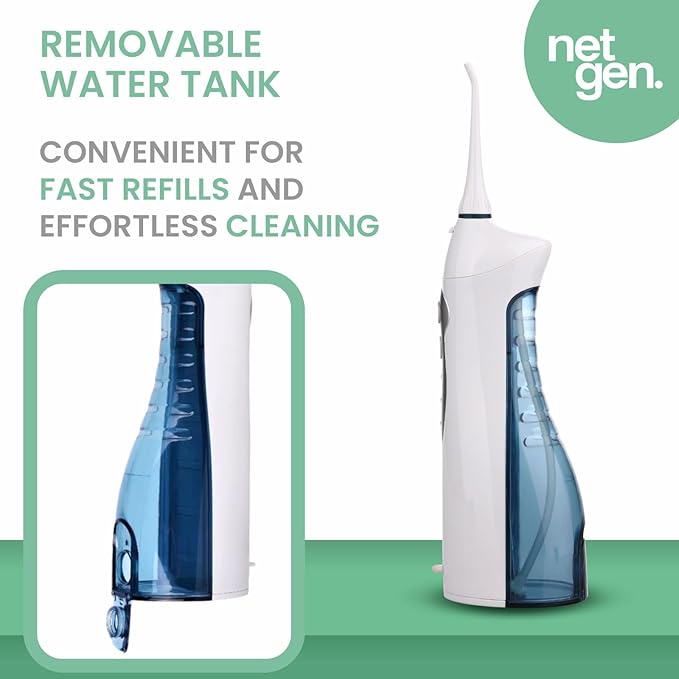 Cordless Water Dental Flosser for Teeth & Gums, Portable Electric Oral Irrigator with 3 Cleaning Modes, IPX7 Waterproof Rechargeable Water Flosser for Home, Travel & Daily Oral Care