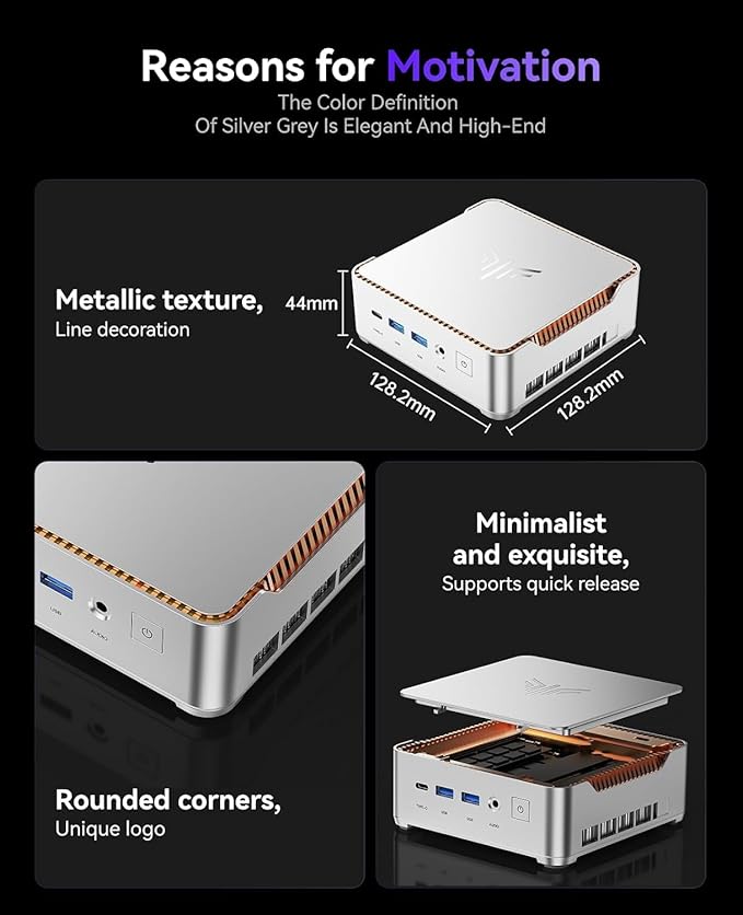 KAMRUI Hyper H2 Mini Gaming PC, in-tel Core i9-11900H (Beat i5/i7, up to 4.9GHz) 32GB RAM 1TB SSD Mini Desktop Computers, Triple 4K Display 6*USB3.2, USB-C, HDMI, DP, WiFi6, BT5.2, Gaming Home Office