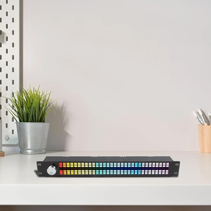31-BMusic Spectrum Display Equalizer with Dual-Channel 15-BDSP Processing Full Color AGC Display Noise Reduction Remote Control 96kHz Sampling for Stage KTV Home Bar