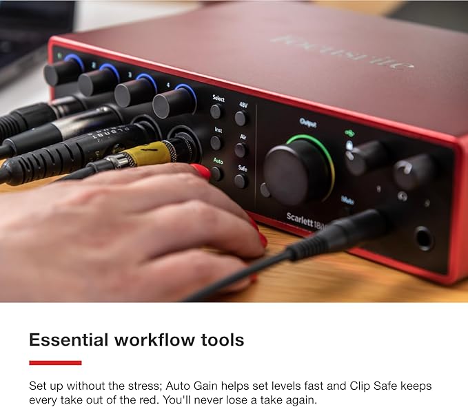 Focusrite Scarlett 18i16 4th Gen USB Audio Interface, for Songwriting, Music Production, Recording, and Podcasting — High-Fidelity, Studio Quality Recording, and All the Software You Need to Record
