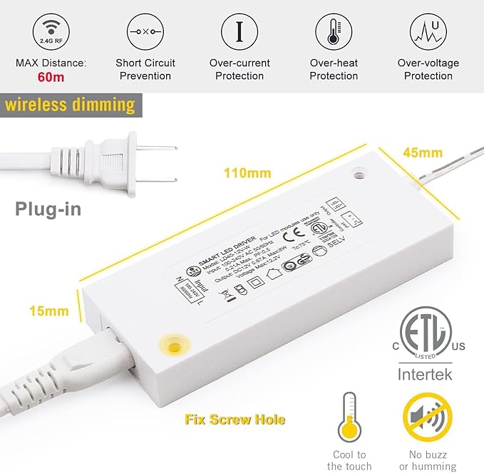 VST Under Cabinet Mini Panel Lighting 6PCS 3.94inch 12V 2.5W(Total 15W) with Wireless Dimmer Switch, Surface Mount Puck Light for Kitchen Van Truck Car Galley Downlight (Square Silver 4000K)