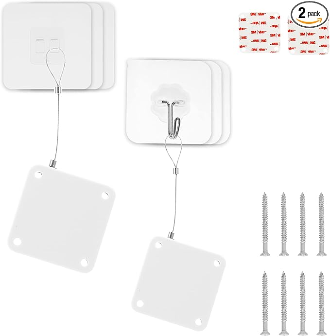 Rierdge 1000g Set of 2 Punch-Free Automatic Sensor Door Closer, Multifunctional Drawstring Auto Door Closer for Residential Commercial Bedroom Room Storm (White)