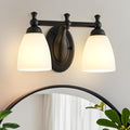 EJIAXIN 2 Lights Bathroom Vanity Light, Black Bath Vanity Light Modern Bathroom Vanity Lights Vintage Style for Living Room Cabinet Bedroom About Mirror