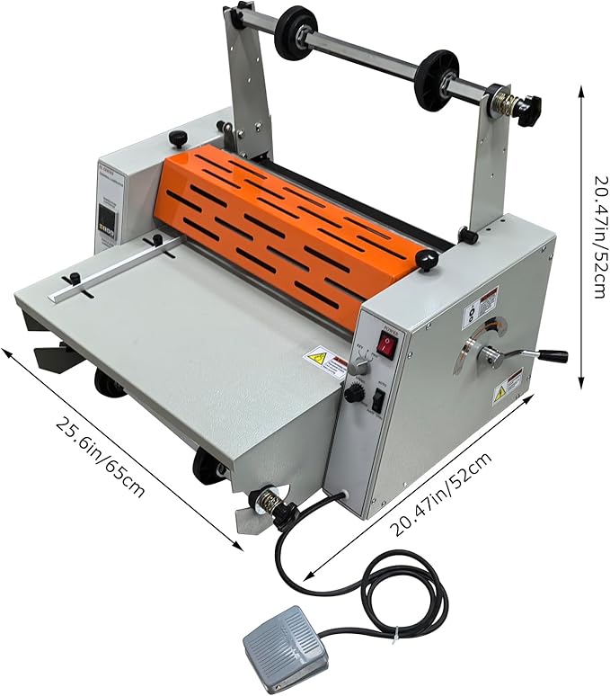 WYDDDARY 16.54''/420MM Electric Steel Roller Thermal Laminator Hot Cold Roll Laminator Adjustable Temp 70-130˚C Electric Laminating Machine for Single/Double Sided Laminating 110V