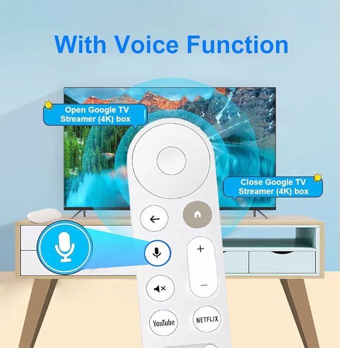Upgrade New Replacemen Remote Voice Control Only for Chromecast-Google-TV 4K/ HD, for Google TV Streamer (4K) Box