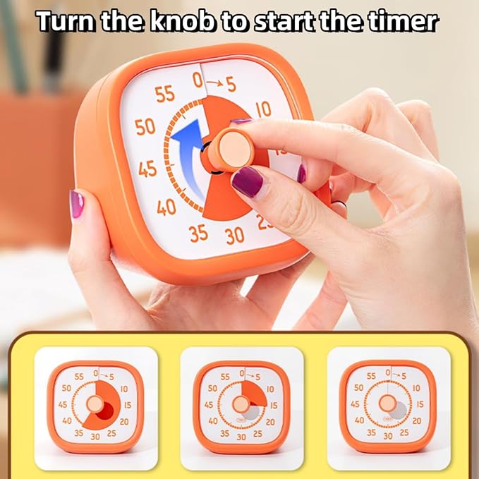 Visual Timer for Kids - 60 Minute Visual Kids Timer for Classroom Home Office, Countdown Timer for Cooking Teaching Working Meeting (Chocolate)