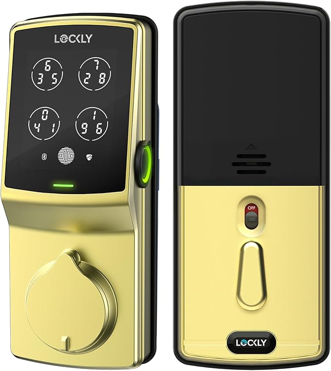 Lockly Secure Pro Wi-Fi Smart Door Lock, Keyless Entry with PIN Genie® Digital Keypad, 3D Biometric Fingerprint Sensor Front Door Lock Deadbolt, Voice Control & Auto Lock - Deadbolt Edition