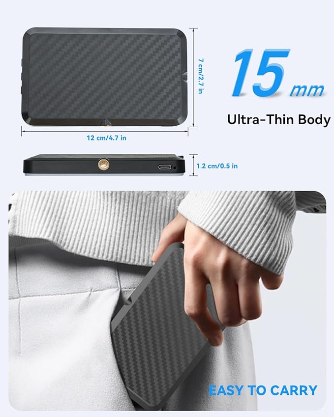 5000 mAh Portable Selfie Light for iPhone: Rechargeable Phone Fill Lights, Ring Light for Camera Picture, Makeup Photo, Video Conferences, Laptop Use, Zoom Meetings, TikTok, Vlog Photography