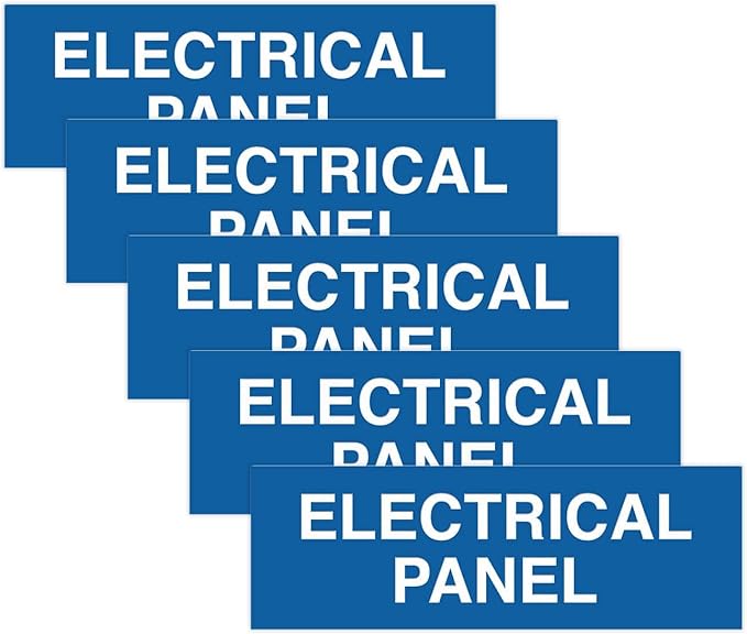 All Quality Basic Electrical Panel Sign - Fire Regulation Safety Compliance Sign - Blue - Medium (5 Pack)