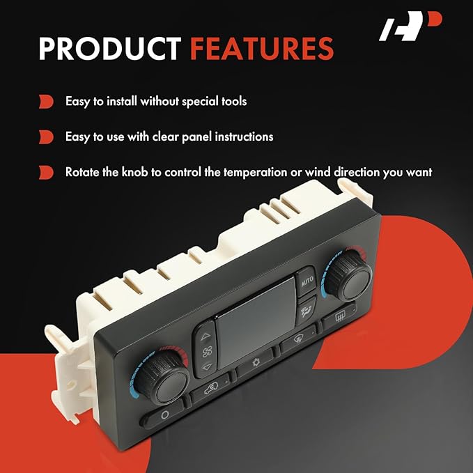 A-Premium Automatic Climate Control Module A/C & Heater Control Panel - Compatible with Hummer H2 2003 2004 2005 2006 2007 - with Rear Window Defogger, Replaces# 10399657 15105969